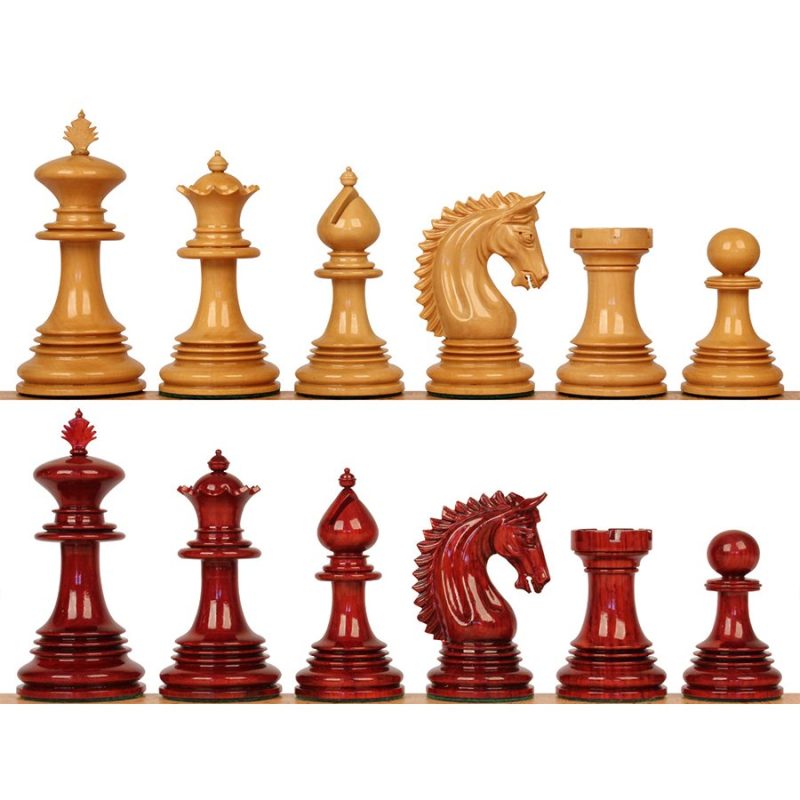 4.2" Luxury Patton Staunton Chess Pieces Only Set- Weighted Bud Rosewood and Boxwood