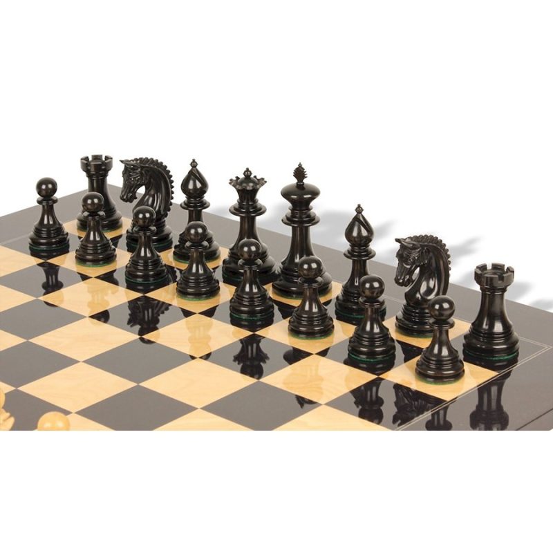 4.2" Luxury Patton Staunton Chess Pieces Only Set- Weighted Ebony wood and Boxwood - Image 5