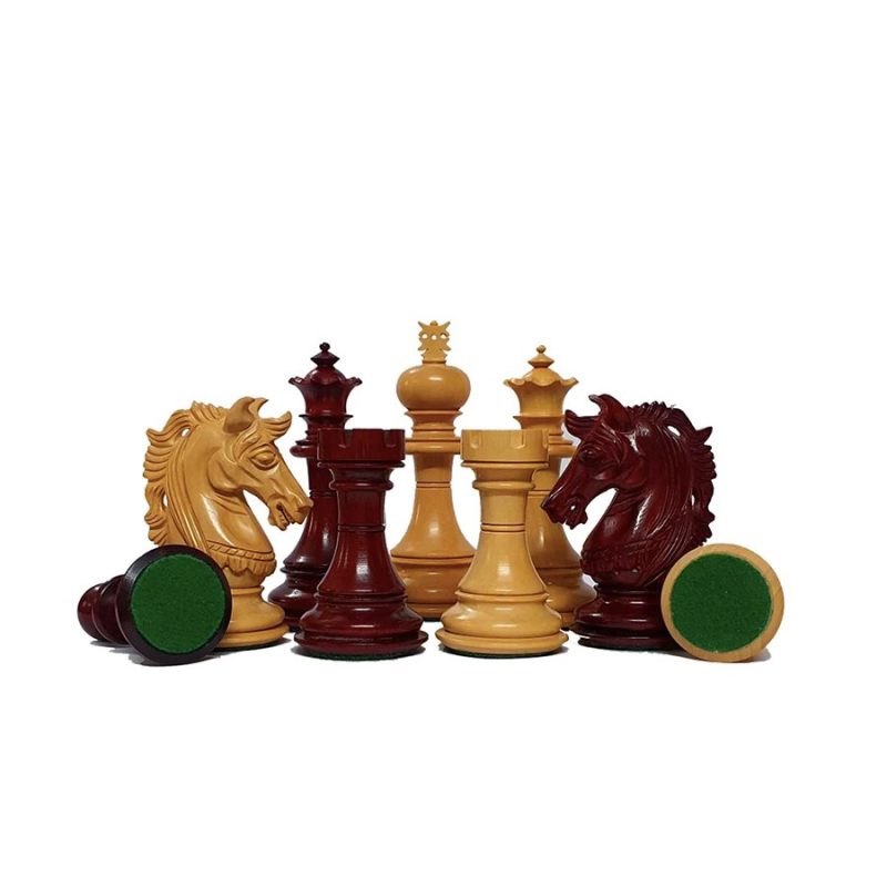 4.4" Alvis Luxury Staunton Chess Pieces Only set -Triple Weighted Budrose Wood