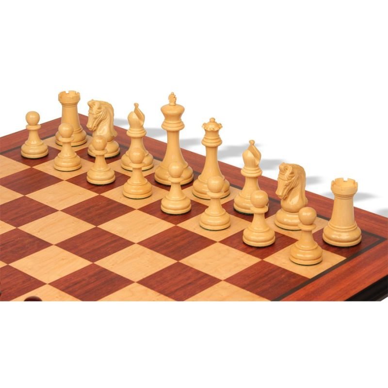 4.4" Imperial Series Reproduced Staunton Chess Pieces Set Only- Weighted Budrose Wood & Boxwood Pieces - Image 6