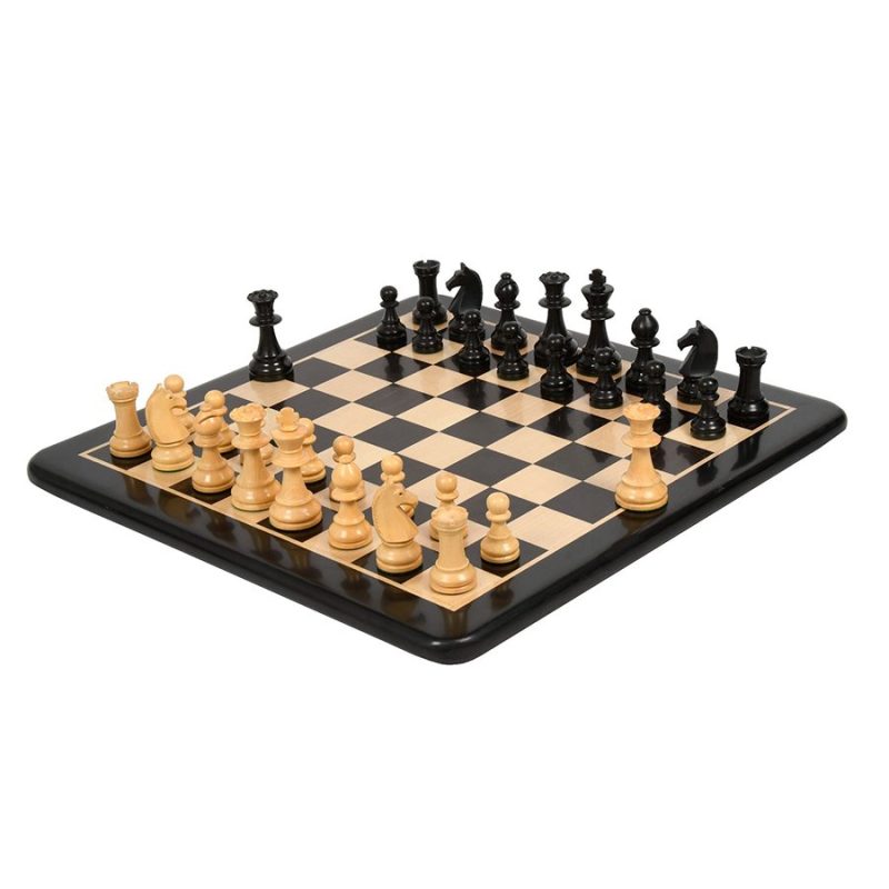 90s Reproduced 3.6" French Chavet Championship Tournament Chess Pieces Only Set- Weighted Ebonised Boxwood - Image 7