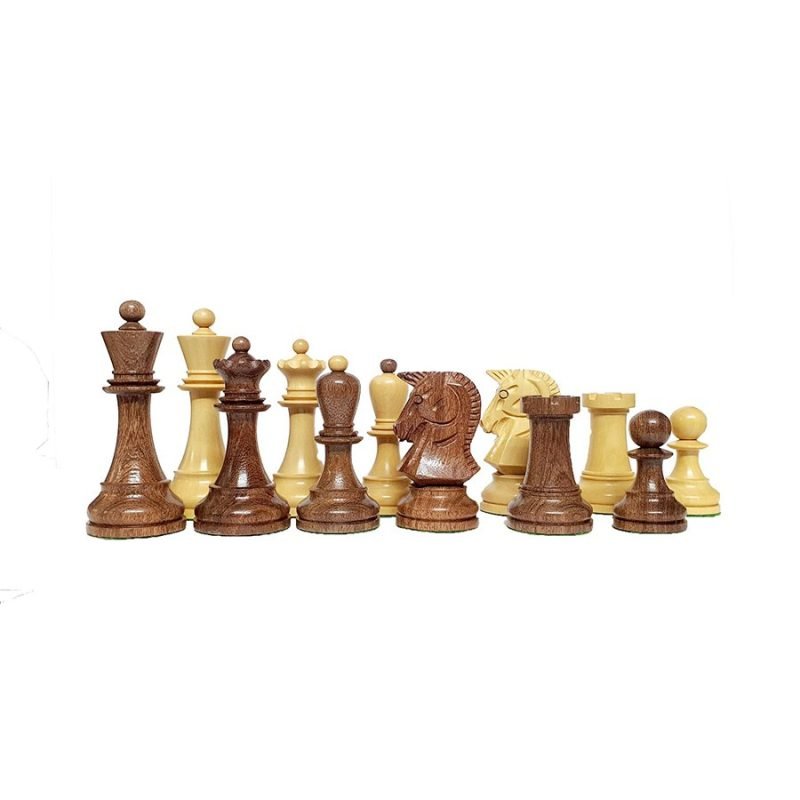 1950s Dubrovnik Bobby Fischer Reproduced Chess Pieces Only Set- Weighted Golden Rosewood & Boxwood- 3.7" King - Image 3