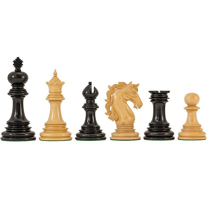 4.5" Andalusian Luxury Series Chess Pieces Only Set- Triple Weighted Ebony Wood - Image 5