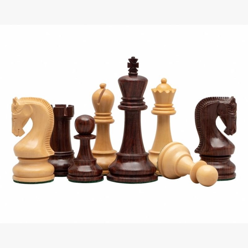 4" Leningrad Series Luxury Staunton Chess Pieces Only Set- Weighted Rosewood