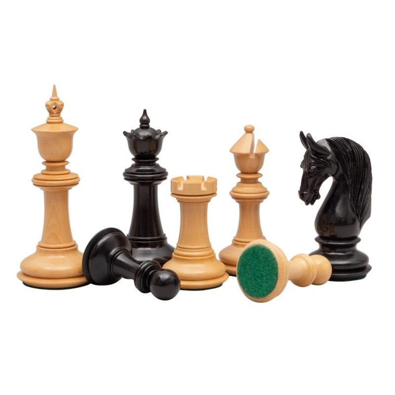 4.5" Bath Luxury Staunton Chess Pieces Only Set - Triple Weighted Ebony Wood - Image 6