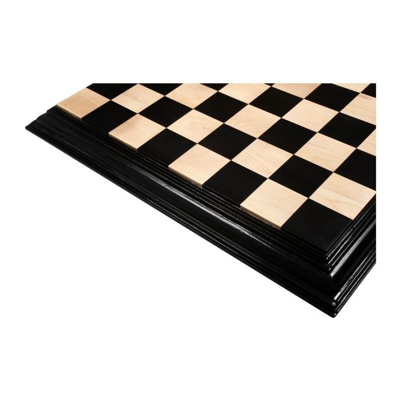 21 Ebony & Maple Wood Solid Luxury Handmade Chessboard with Carved Border- 57 mm Square - Image 6