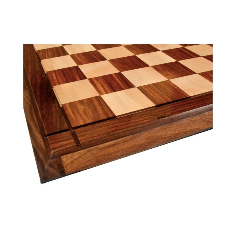 21" Solid Wooden Handmade Tournament Chess Board in Golden Rosewood & Maple Wood - Image 8