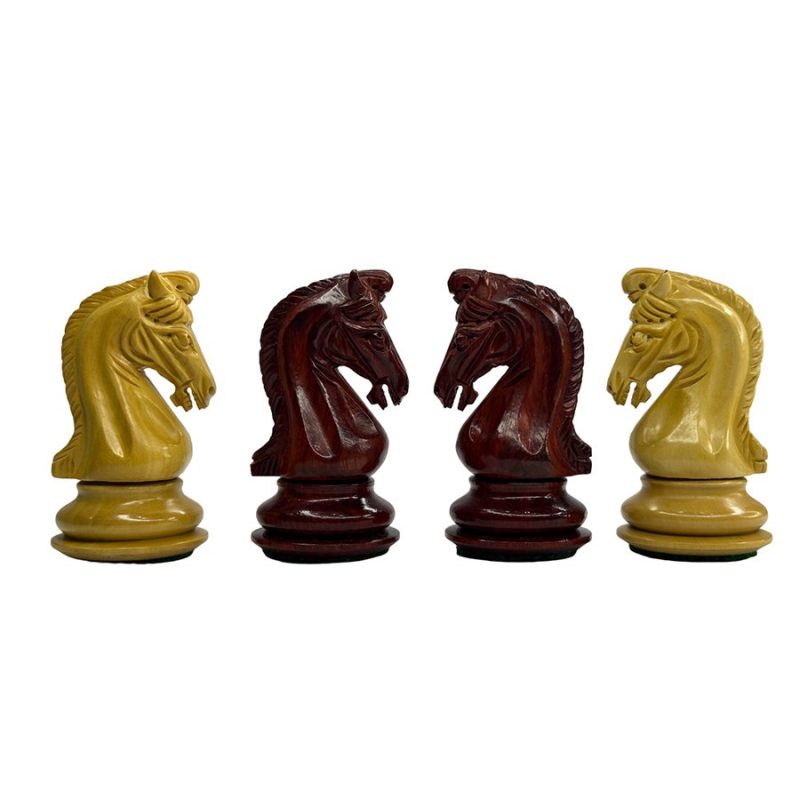 3.9" Imperial Series Reproduced Staunton Chess Pieces Set Only- Weighted Budrose Wood & Boxwood Pieces - Image 6