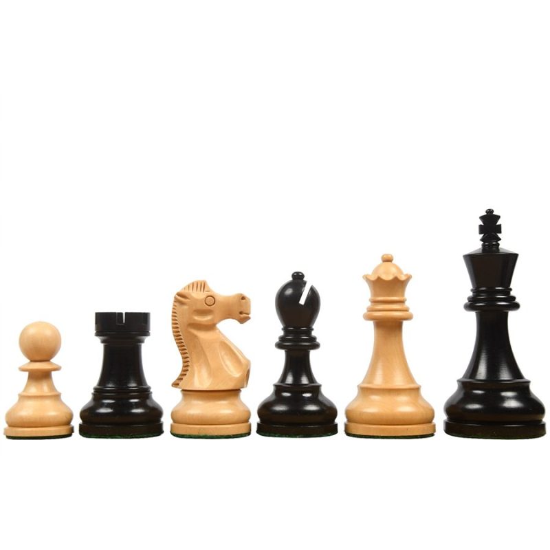 1972 Reproduced Reykjavik Championship Series Chess Pieces 3.7" - Weighted Ebonised Boxwood & Boxwood