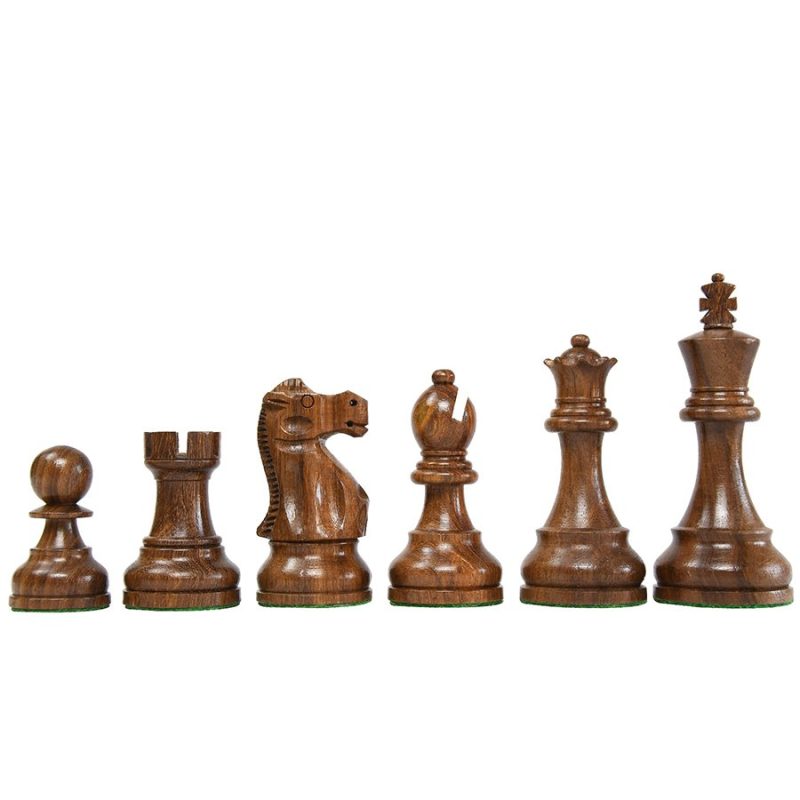 1972 Reproduced Reykjavik Championship Series Chess Pieces 3.7" - Weighted Golden Rosewood & Boxwood - Image 6