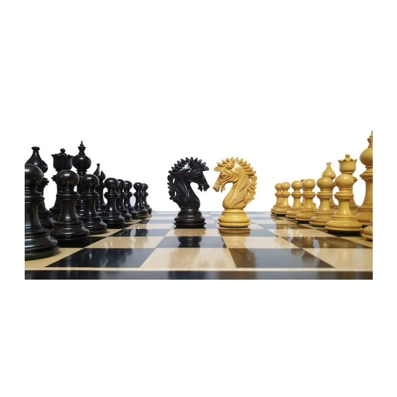 The Camelot Series Artisan Chess Pieces - Triple Weighted Ebony Wood- 4.4" King - Image 6