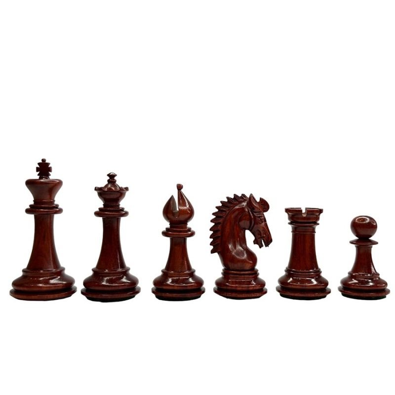 3.75" Sheffield Knight Luxury Chess Pieces Only Set- Double Weighted Budrose Wood - Image 5