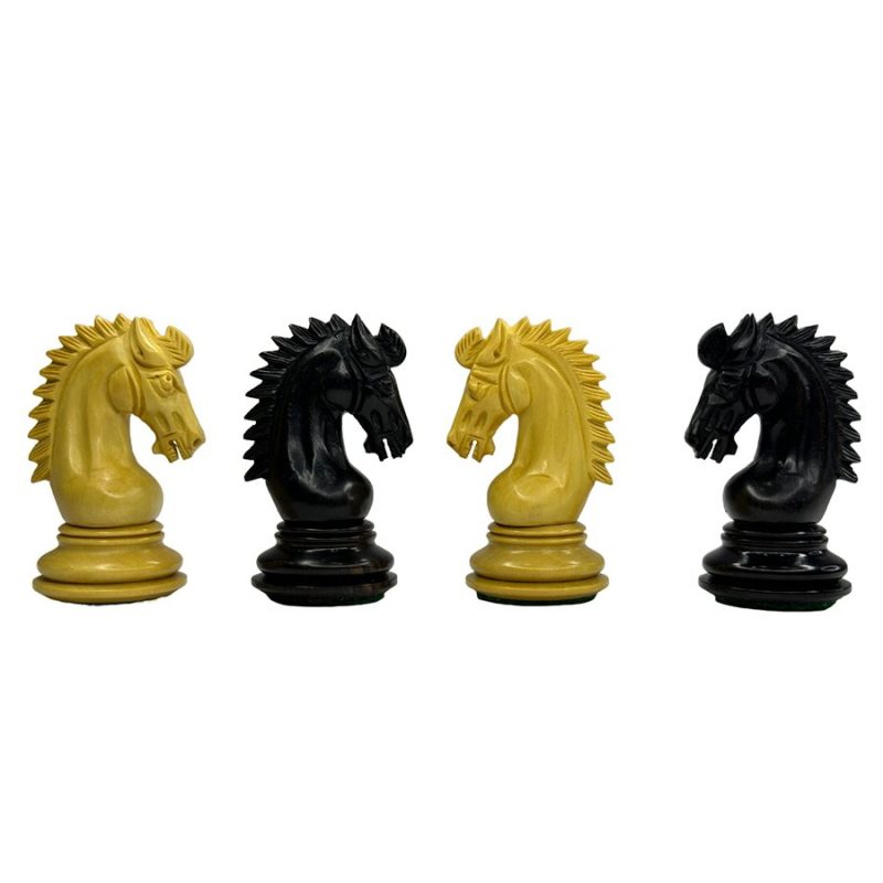 3.75" Sheffield Knight Luxury Chess Pieces Only Set- Double Weighted Ebony Wood - Image 6