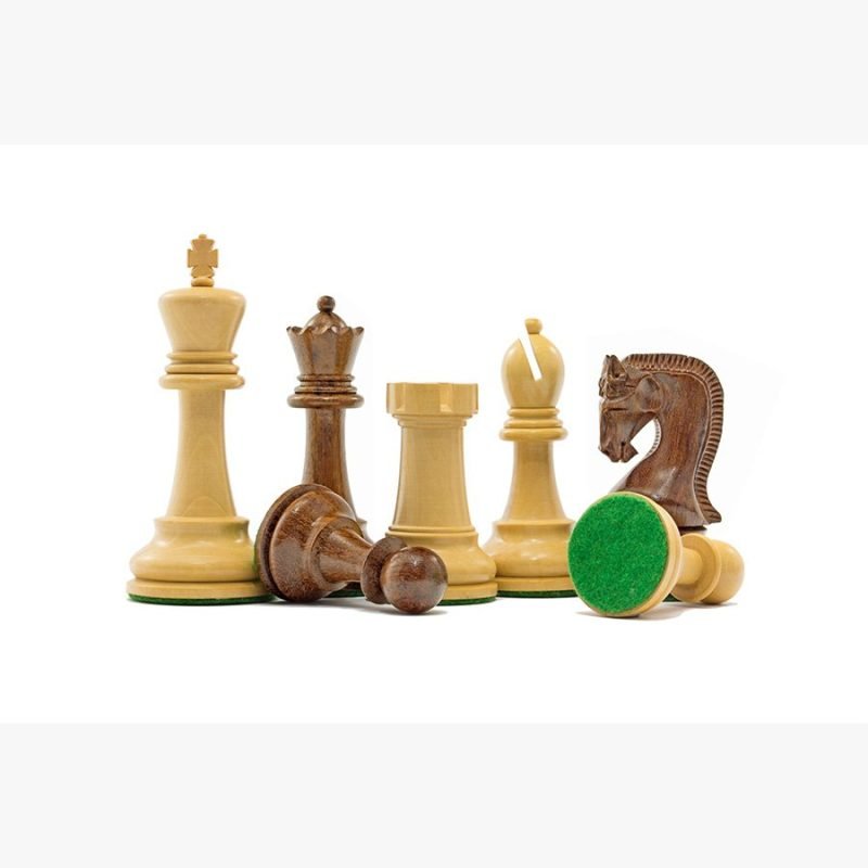 4" Leningrad Series Luxury Staunton Chess Pieces Only Set- Weighted Golden Rosewood