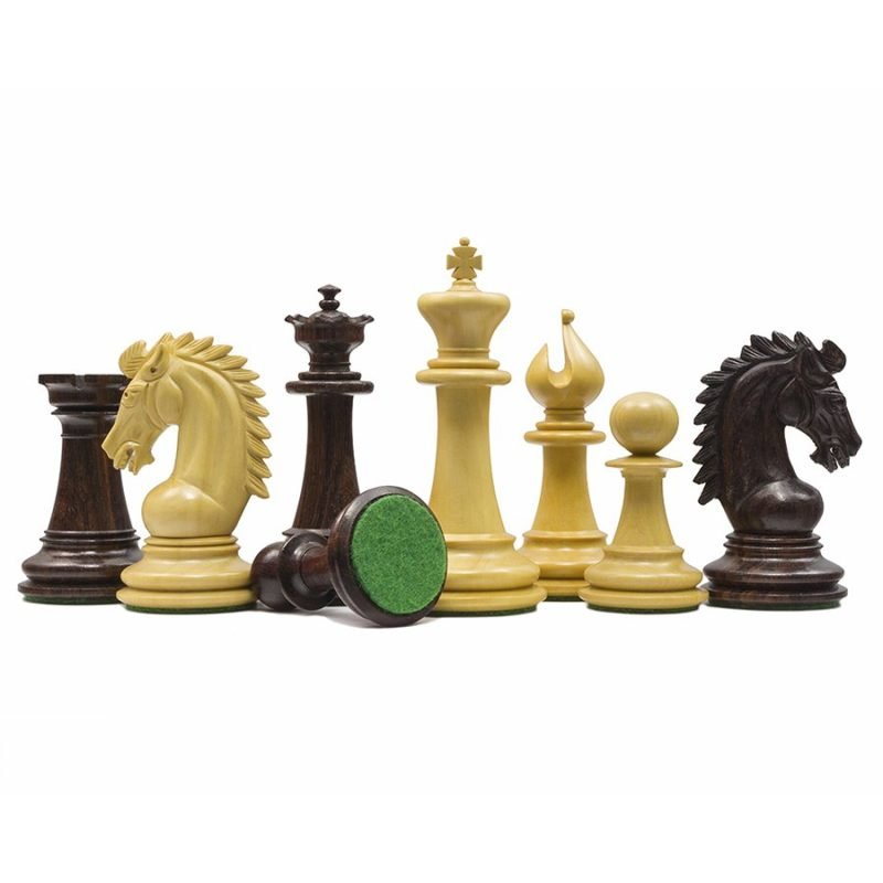 3.75" Sheffield Knight Luxury Chess Pieces Only Set- Double Weighted Rose Wood - Image 3