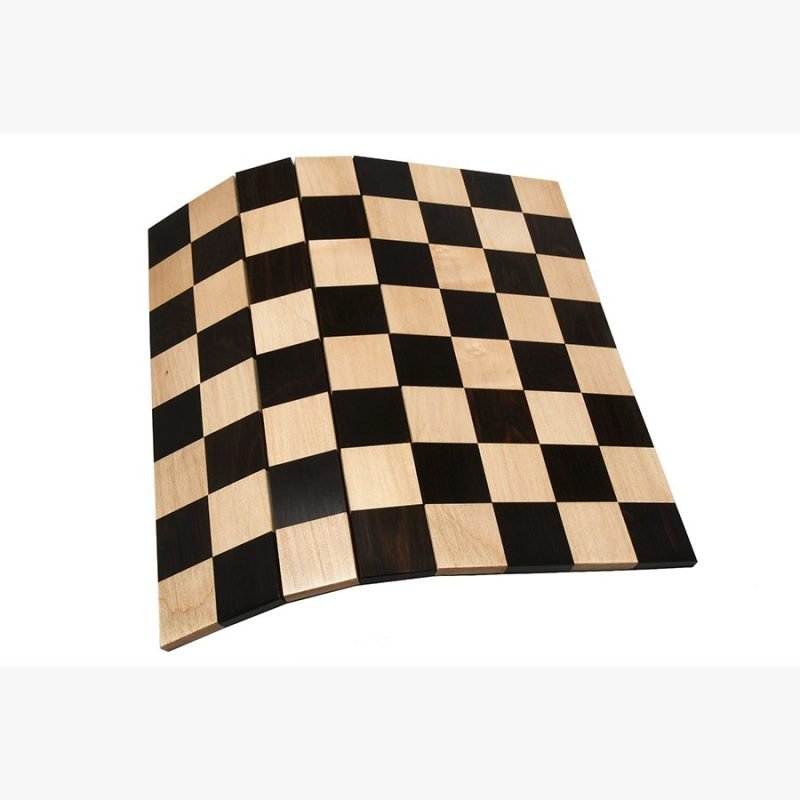 1924 Bauhaus Repro Geometrical Abstract Chessmen In Ebonised Boxwood With Chess Board - Image 6