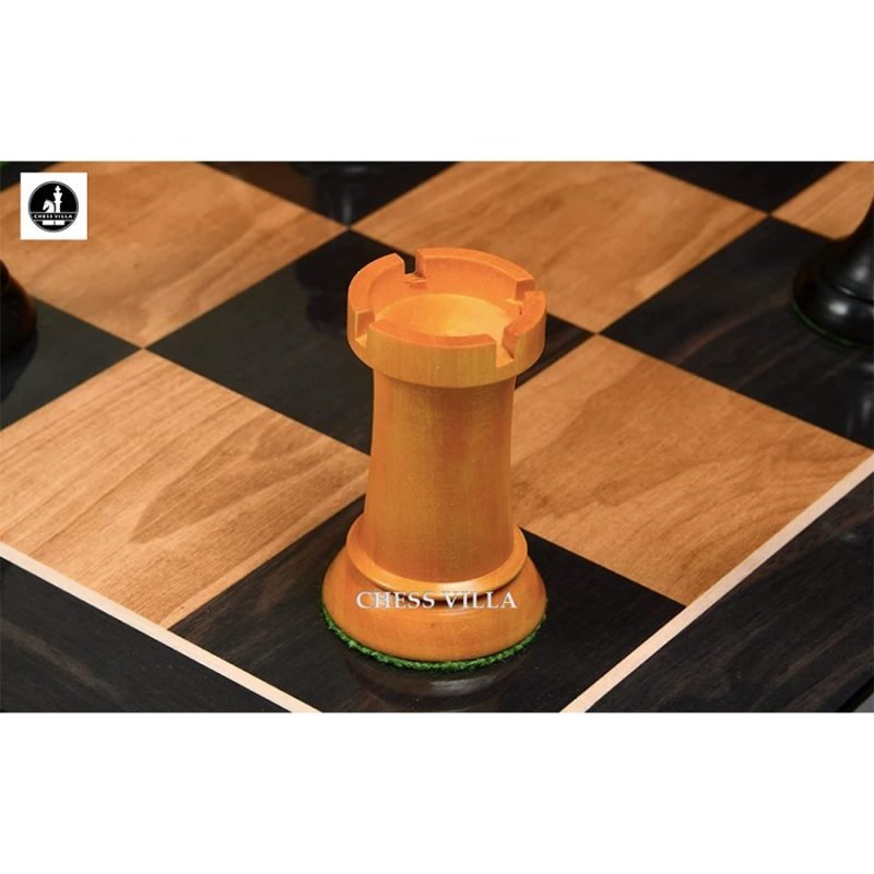 1950s Soviet Latvian Reproduced Chess Pieces Only Set- Weighted Ebonised Boxwood & Antique Boxwood - Image 6