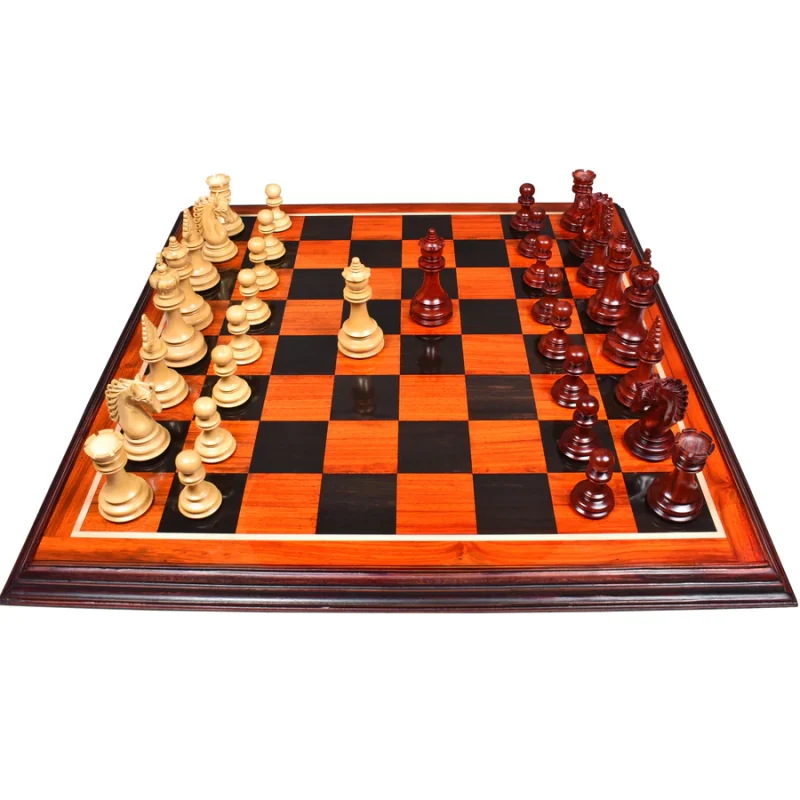 4.6" Hurricane Luxury Staunton Chess Pieces Only set -Triple Weighted Budrose Wood - Image 6