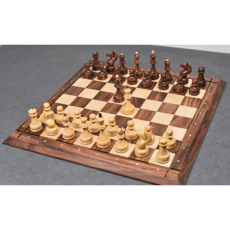 1960s Soviet Championship Tal Chess Pieces ? Boxwood & Golden Rosewood - Image 5