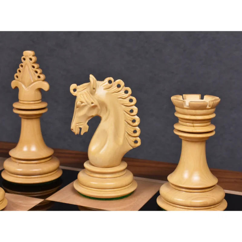 4.6" Hurricane Luxury Staunton Chess Pieces Only set -Triple Weighted Ebony Wood - Image 6