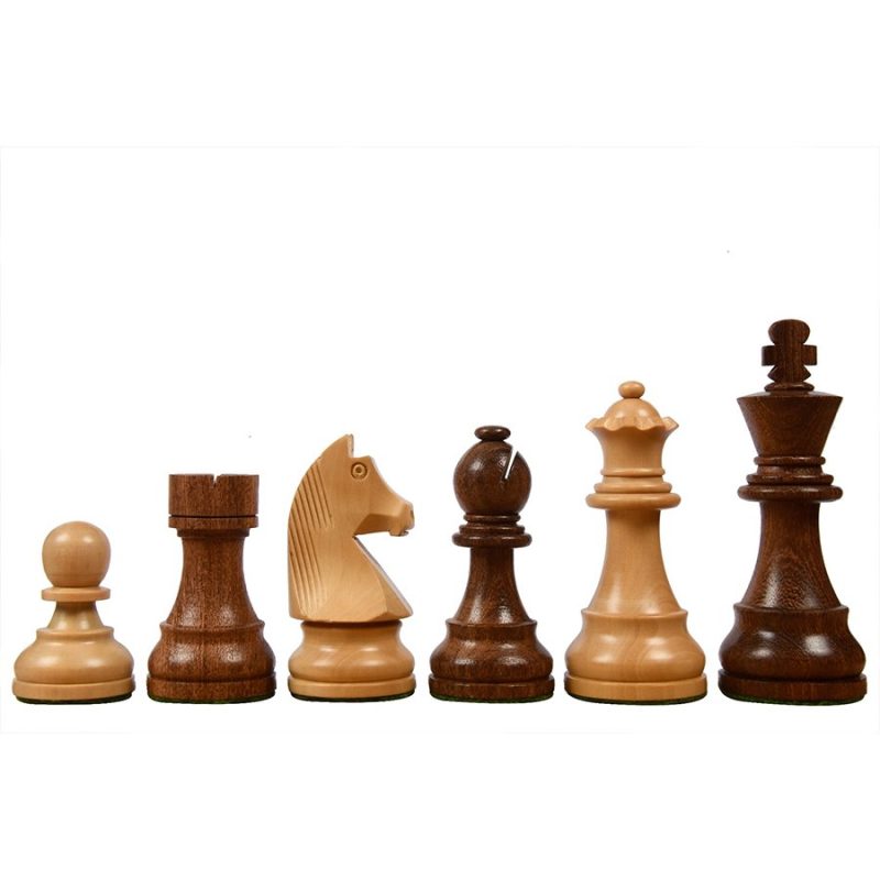 3.75? Classic Tournament Wooden Chess Pieces Only Set ? Golden Rosewood & Boxwood