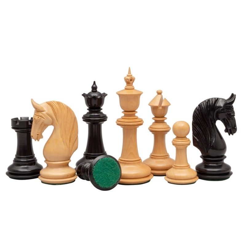 4.5" Bath Luxury Staunton Chess Pieces Only Set - Triple Weighted Ebony Wood