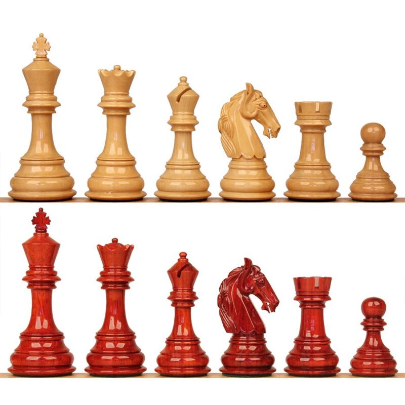 3.8" Columbian Knight Luxury Staunton Chess Pieces Only- Double Weighted Budrose Wood - Image 3