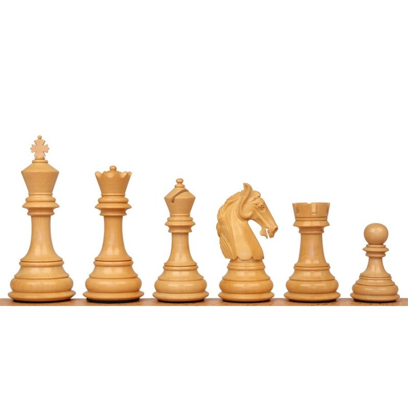 3.8" Columbian Knight Luxury Staunton Chess Pieces Only- Weighted Ebonised Boxwood - Image 4