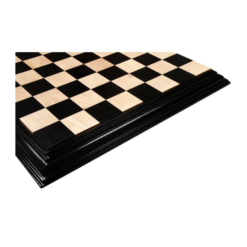 21 Ebony & Maple Wood Solid Luxury Handmade Chessboard with Carved Border- 57 mm Square - Image 8