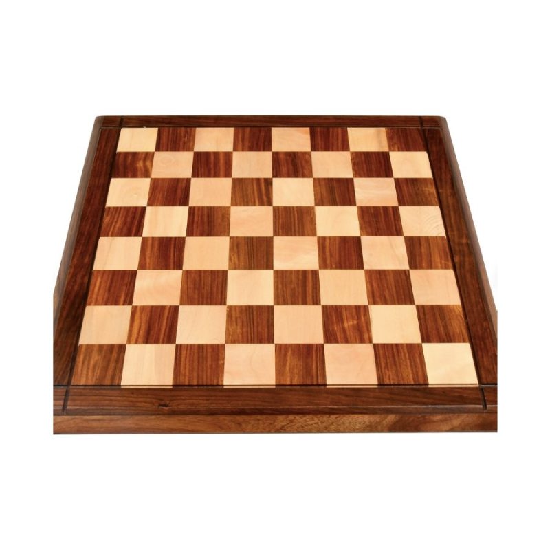 21" Solid Wooden Handmade Tournament Chess Board in Golden Rosewood & Maple Wood - Image 3