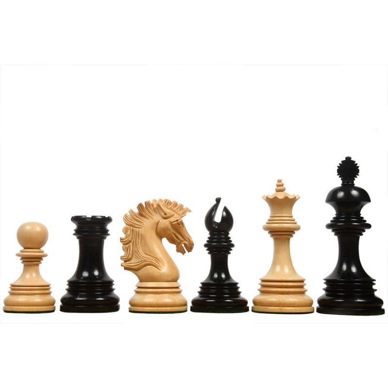 The Premium Collection- 4.4" Wellington Luxury Staunton Chess Pieces Only Set ? Triple Weighted Ebony Wood & Boxwood