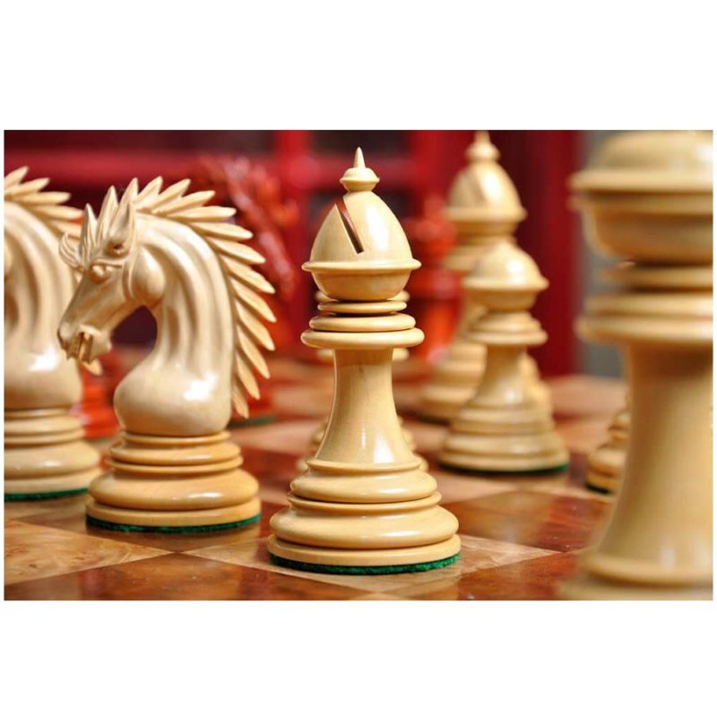 The Premium Collection- Cyrus Luxury Staunton Chess Pieces Only Set- Triple Weighted Ebony & Boxwood - 4.4" King - Image 5