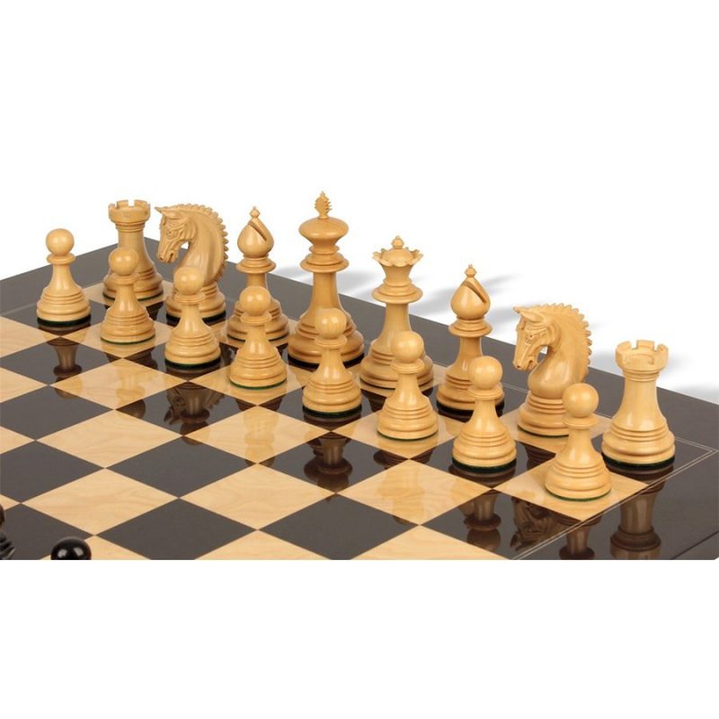 4.2" Luxury Patton Staunton Chess Pieces Only Set- Weighted Ebony wood and Boxwood - Image 6