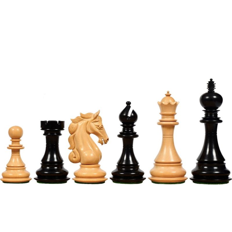 4.5? Shera Series Staunton Luxury Chess Pieces Only Set- Triple Weighted Ebony