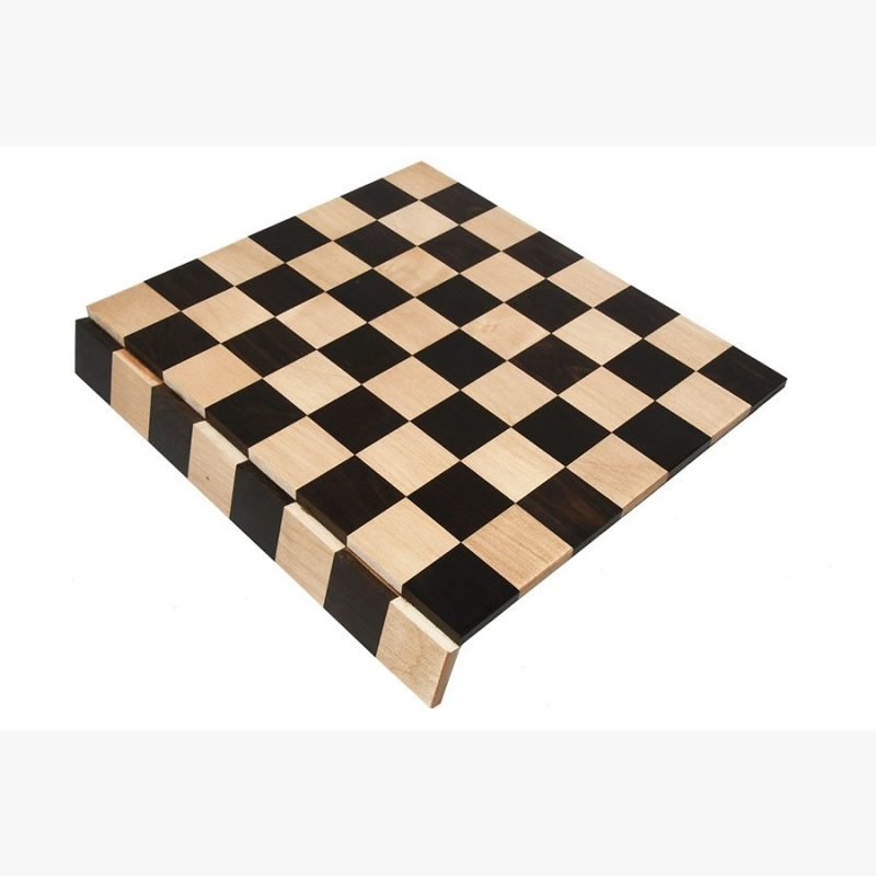 1924 Bauhaus Repro Geometrical Abstract Chessmen In Ebonised Boxwood With Chess Board - Image 7