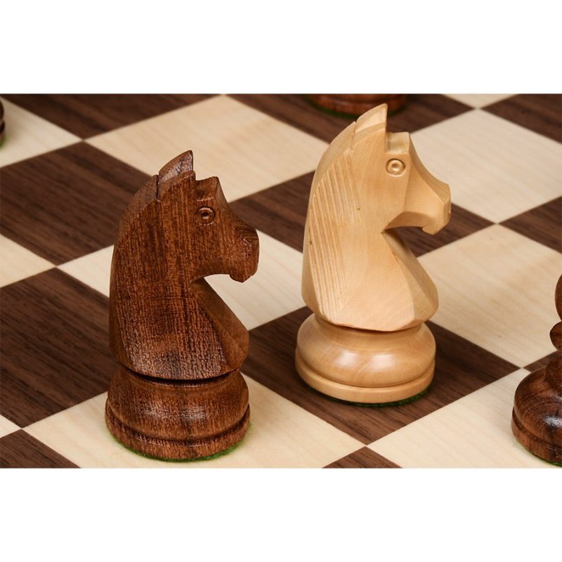 3.75? Classic Tournament Wooden Chess Pieces Only Set ? Golden Rosewood & Boxwood - Image 2