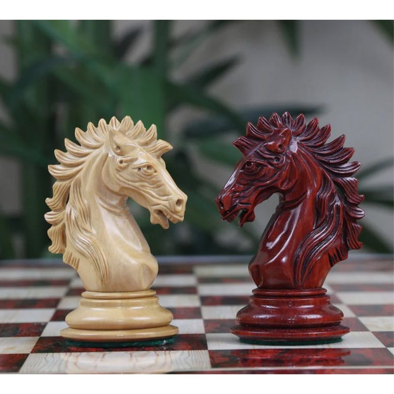 The Camelot Series Artisan Chess Pieces - Triple Weighted Bud Rosewood- 4.4" King - Image 5