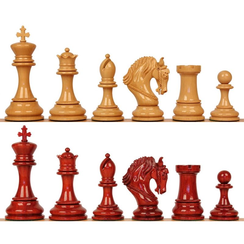 The King Arthur Series Luxury Staunton Chess Pieces Only Set- 4.5" King Size- Triple Weighted Bud Rosewood