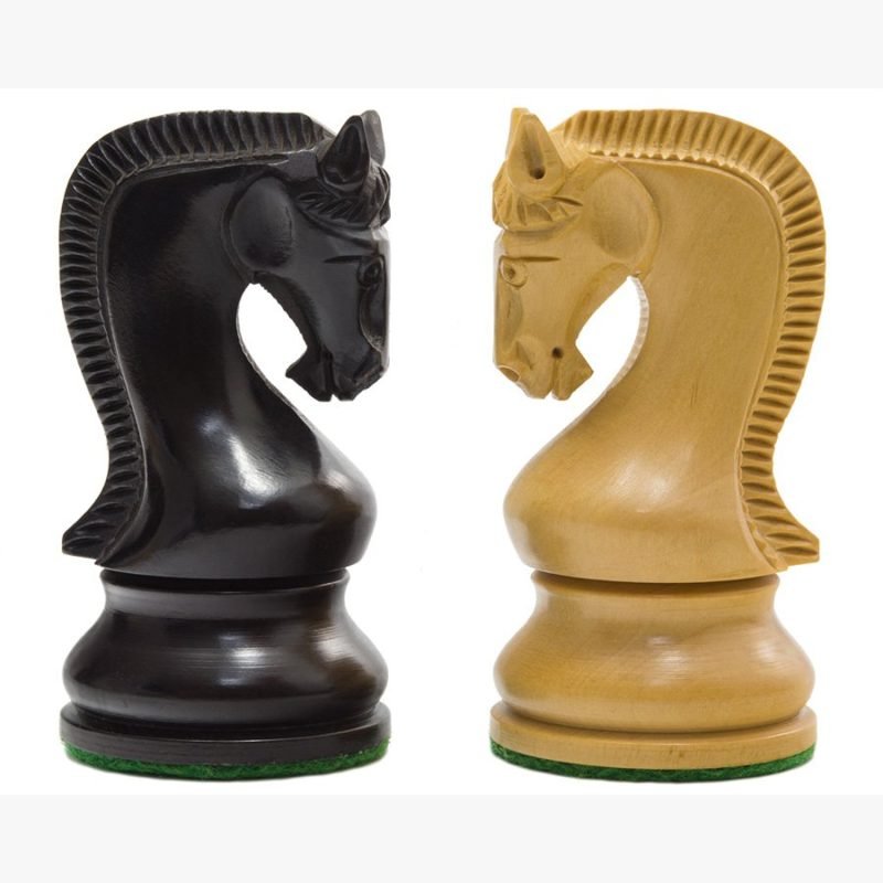 4" Leningrad Series Luxury Staunton Chess Pieces Only Set- Weighted Ebonised Boxwood - Image 7