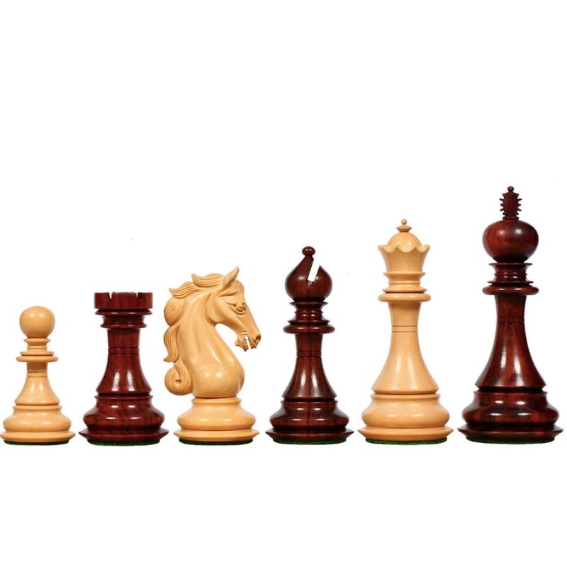 4.5? Shera Series Staunton Luxury Chess Pieces Only Set- Triple Weighted Bud Rosewood