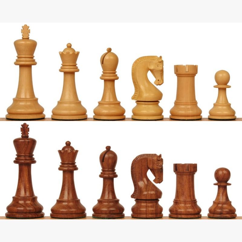 4" Leningrad Series Luxury Staunton Chess Pieces Only Set- Weighted Golden Rosewood - Image 3