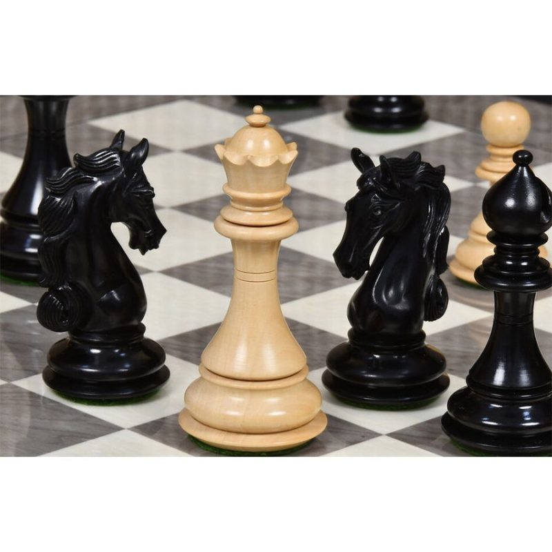 4.5? Shera Series Staunton Luxury Chess Pieces Only Set- Triple Weighted Ebony - Image 8