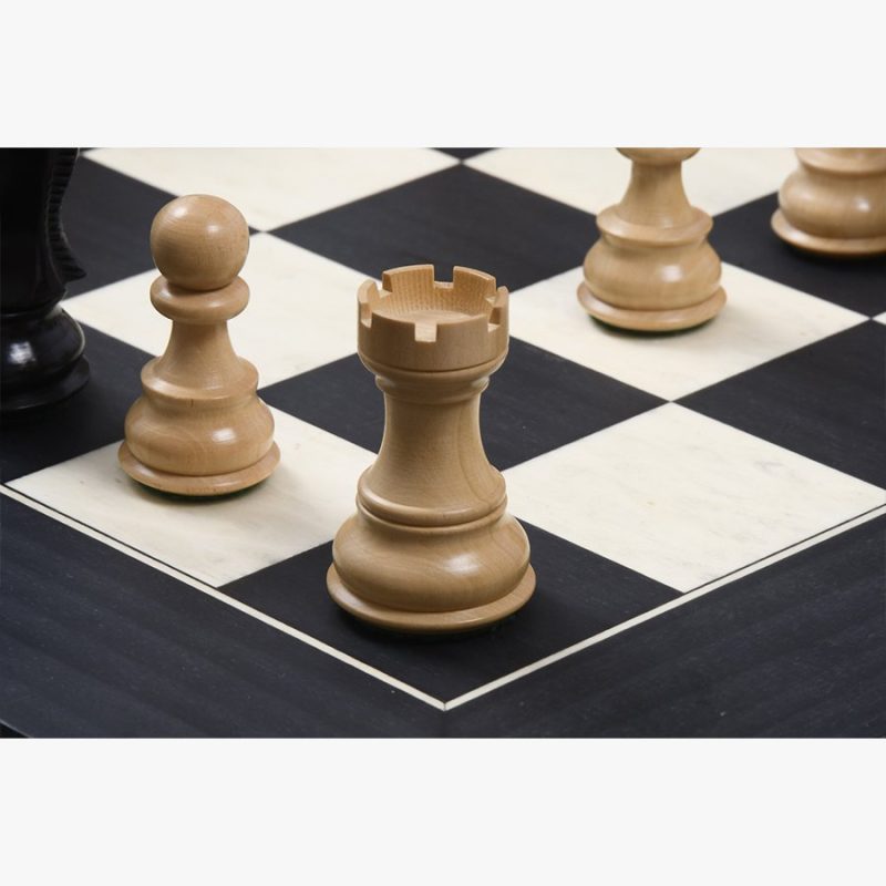 3.9" Russian Zagreb Chess Pieces Only set ? Weighted Ebonised Boxwood & Boxwood - Image 8