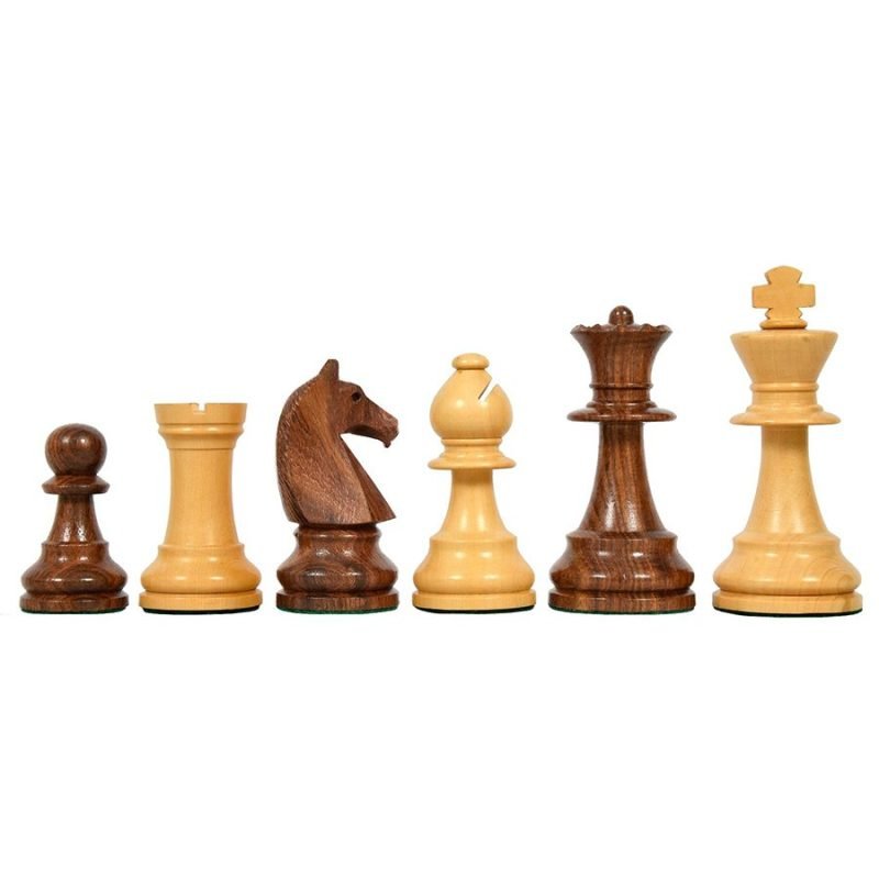 90s Reproduced 3.6" French Chavet Championship Tournament Chess Pieces Only Set- Weighted Golden Rosewood