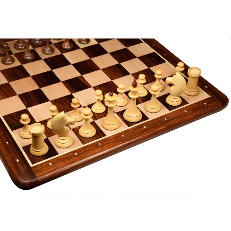 1950s Soviet Latvian Reproduced Chess Pieces Only Set- Weighted Golden Rosewood & Boxwood - Image 9