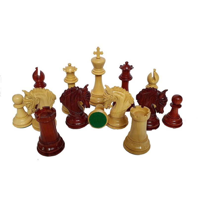 The King Arthur Series Luxury Staunton Chess Pieces Only Set- 4.5" King Size- Triple Weighted Bud Rosewood - Image 5