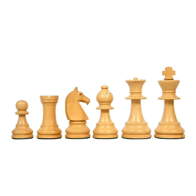 90s Reproduced 3.6" French Chavet Championship Tournament Chess Pieces Only Set- Weighted Ebonised Boxwood - Image 4