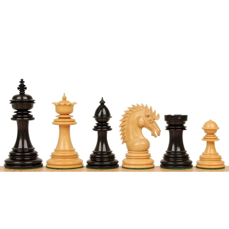 The Premium Collection- Cyrus Luxury Staunton Chess Pieces Only Set- Triple Weighted Ebony & Boxwood - 4.4" King