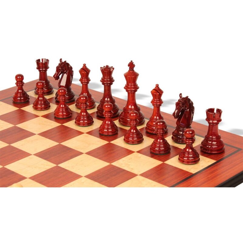 4.6" Rare Columbian Luxury Chess Pieces Only Set -Triple Weighted Bud Rosewood - Image 6