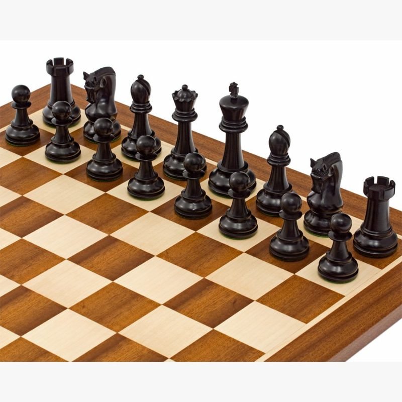 4" Leningrad Series Luxury Staunton Chess Pieces Only Set- Weighted Ebonised Boxwood - Image 8